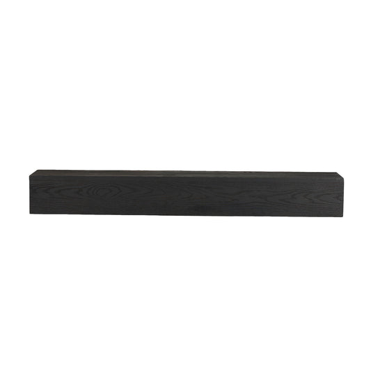 48'' Embossed Fireplace Mante, Wall Mounted Floating Shelf - Black