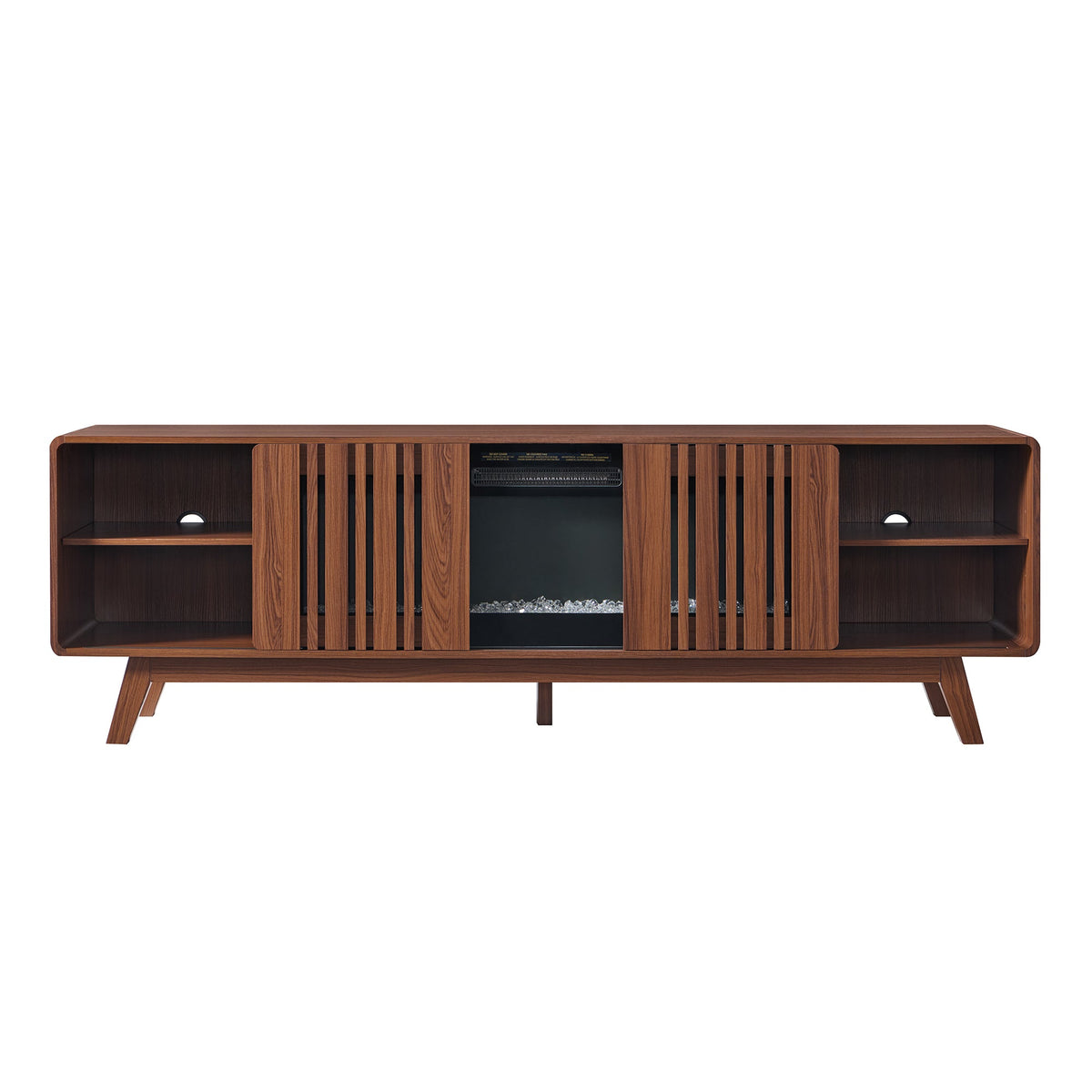 78 Inch Mid-Century Modern Electric Fireplace TV Stand
