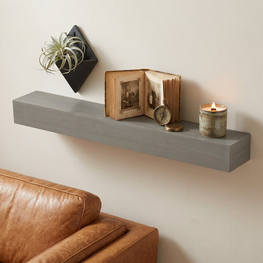 48" Fireplace Mantel Fir Wood Wall-Mounted & Floating Shelf
