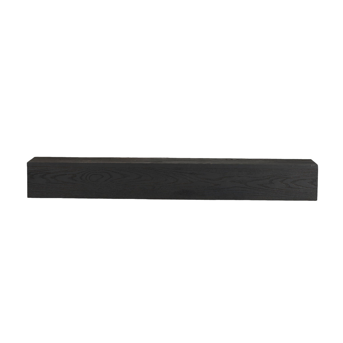 48'' Embossed Fireplace Mante, Wall Mounted Floating Shelf - Black