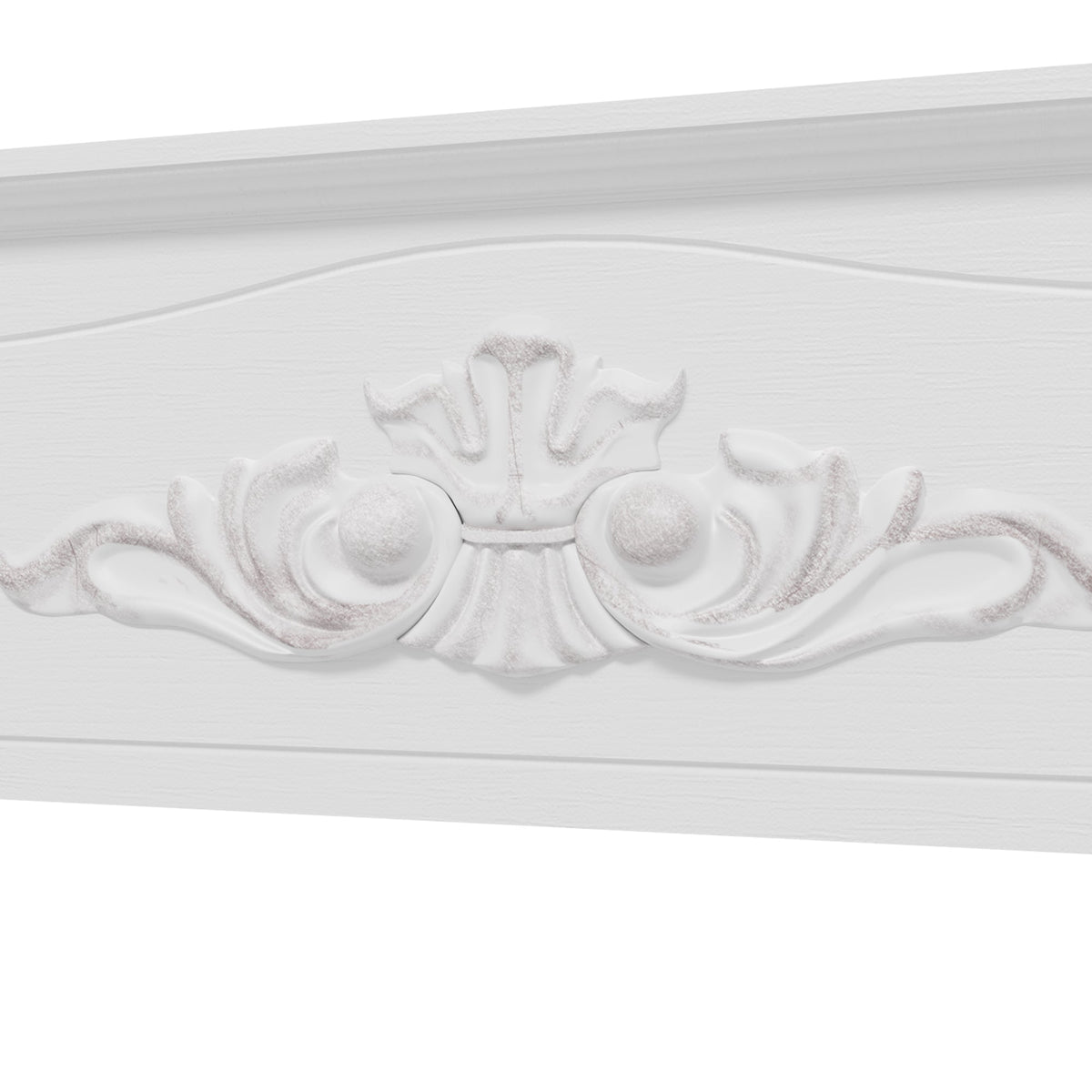 Freestanding Fireplace Surround, Modern Fireplace Mantel with Leg for Electric Fireplaces, 44.7" W x 40" H, White