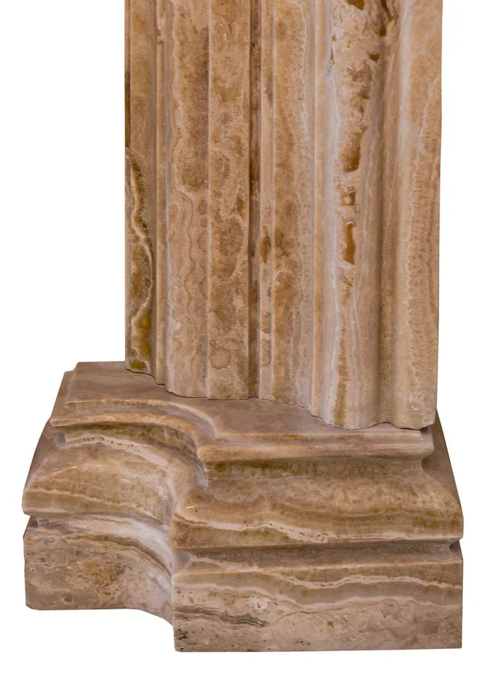 Honey Onyx Translucent Natural Stone Fireplace Surround Hand-Carved French Villa 57x52