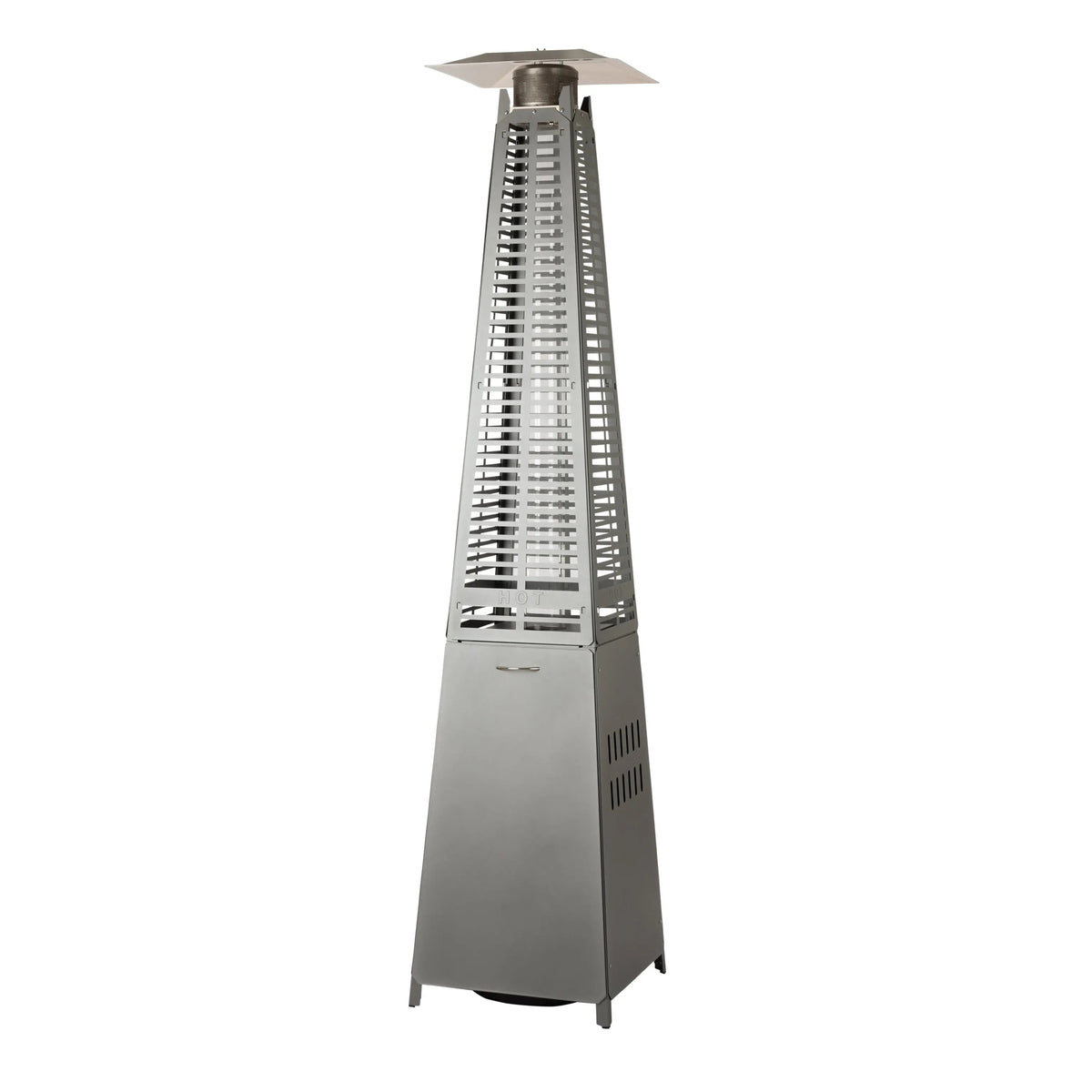 Modern Pyramid Flame Patio Heater, Platinum