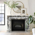 Calacatta Viola Marble Hand-carved Fireplace Mantel Polished - 61 x 52 inches