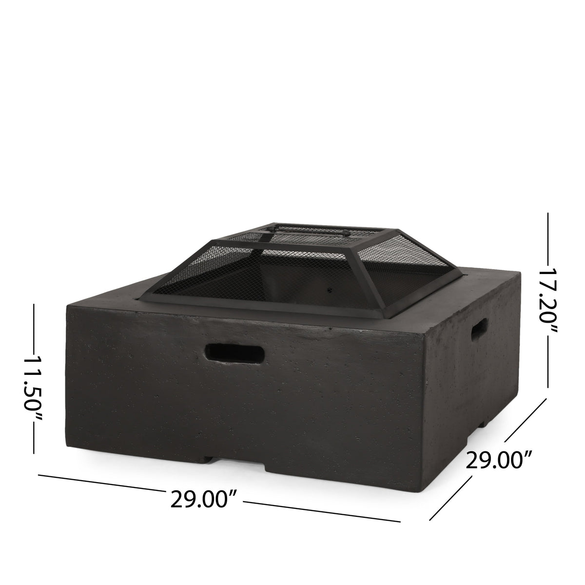 Outdoor 29" Square MgO Wood-Burning Fire Pit